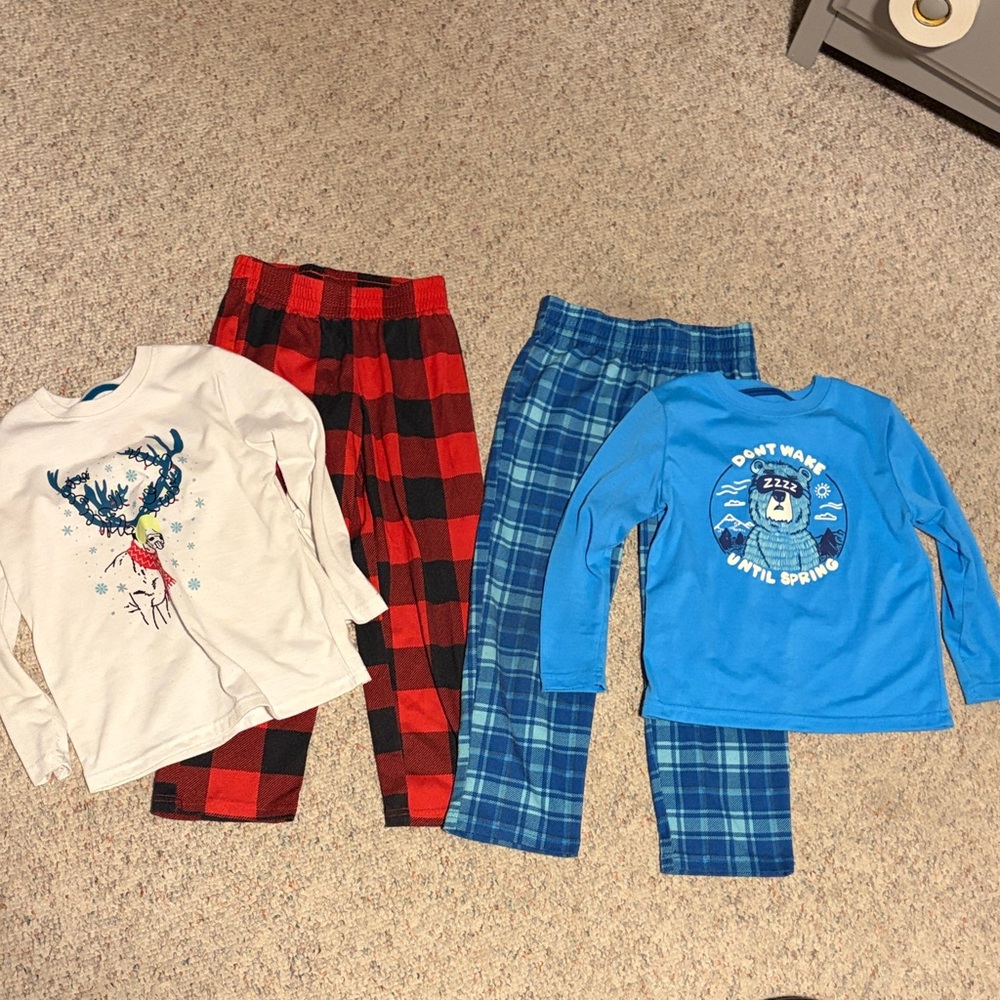 Cat & Jack Kids Pajama Set - White, Red, and Blue